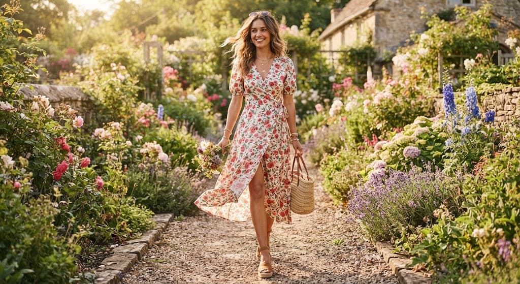 Vestido Cruzado de Verano con Estampado Floral